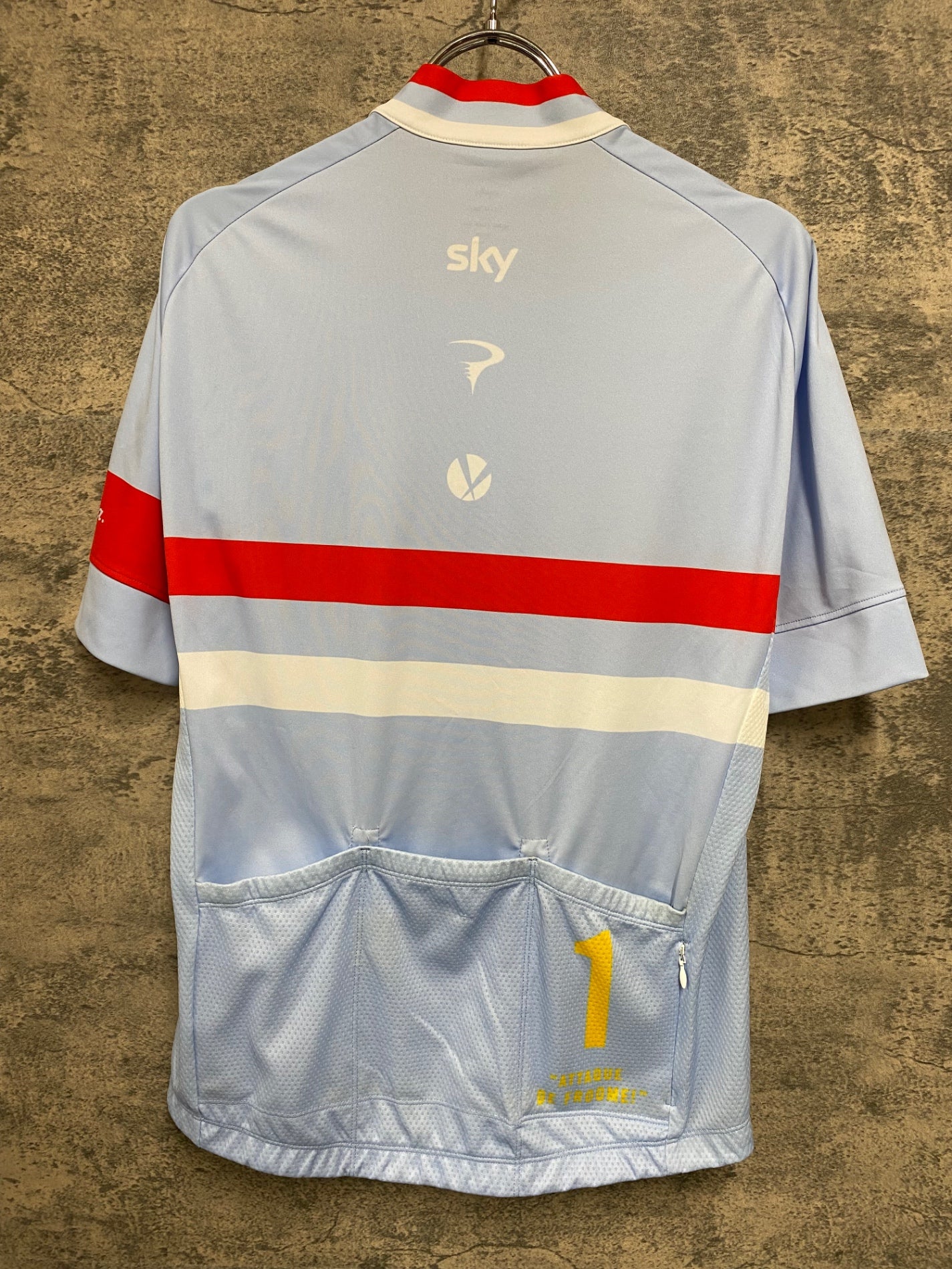 JC826 ラファ Rapha VENTOUX ATTAQUE JERSEY 半袖 サイクルジャージ 薄水色 M TEAM sky