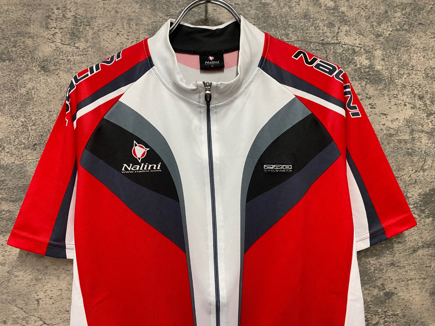 JB217 ナリーニ Nalini 半袖 サイクルジャージ 白 赤 L