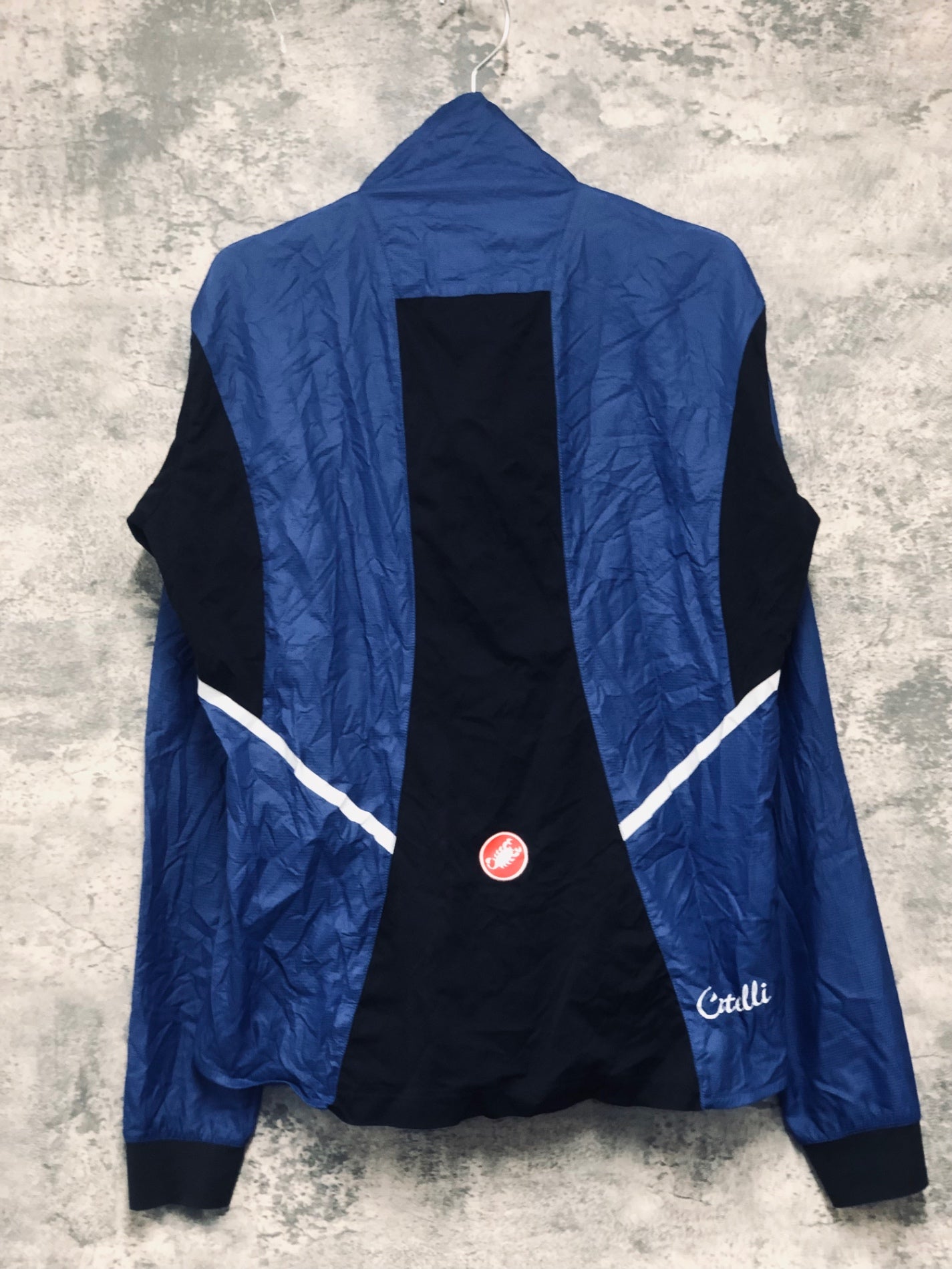 IY270 カステリ CASTELLI 長袖 ウィンドブレイカー 青 L