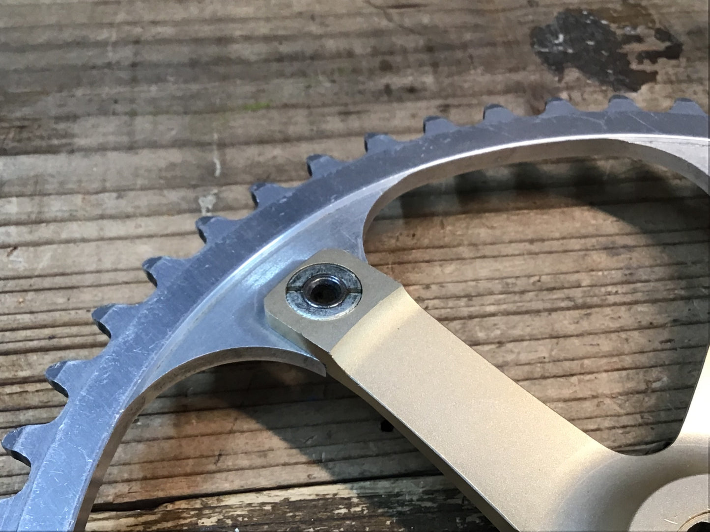 IK794 スギノ SUGINO ゴールド グランドマイティ SG75 GRAND MIGHTY クランクセット NJS 172.5cm PCD144 ピスト 競輪