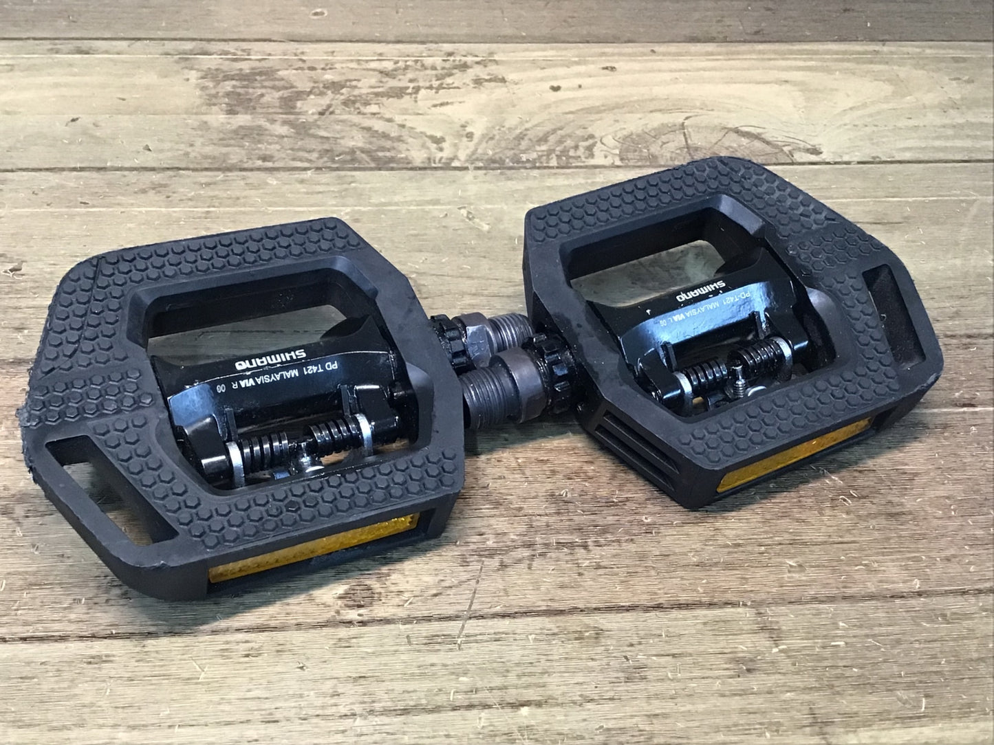 IR098 シマノ SHIMANO CLICK'R PD-T421 ビンディングぺダル SPD 片面フラット