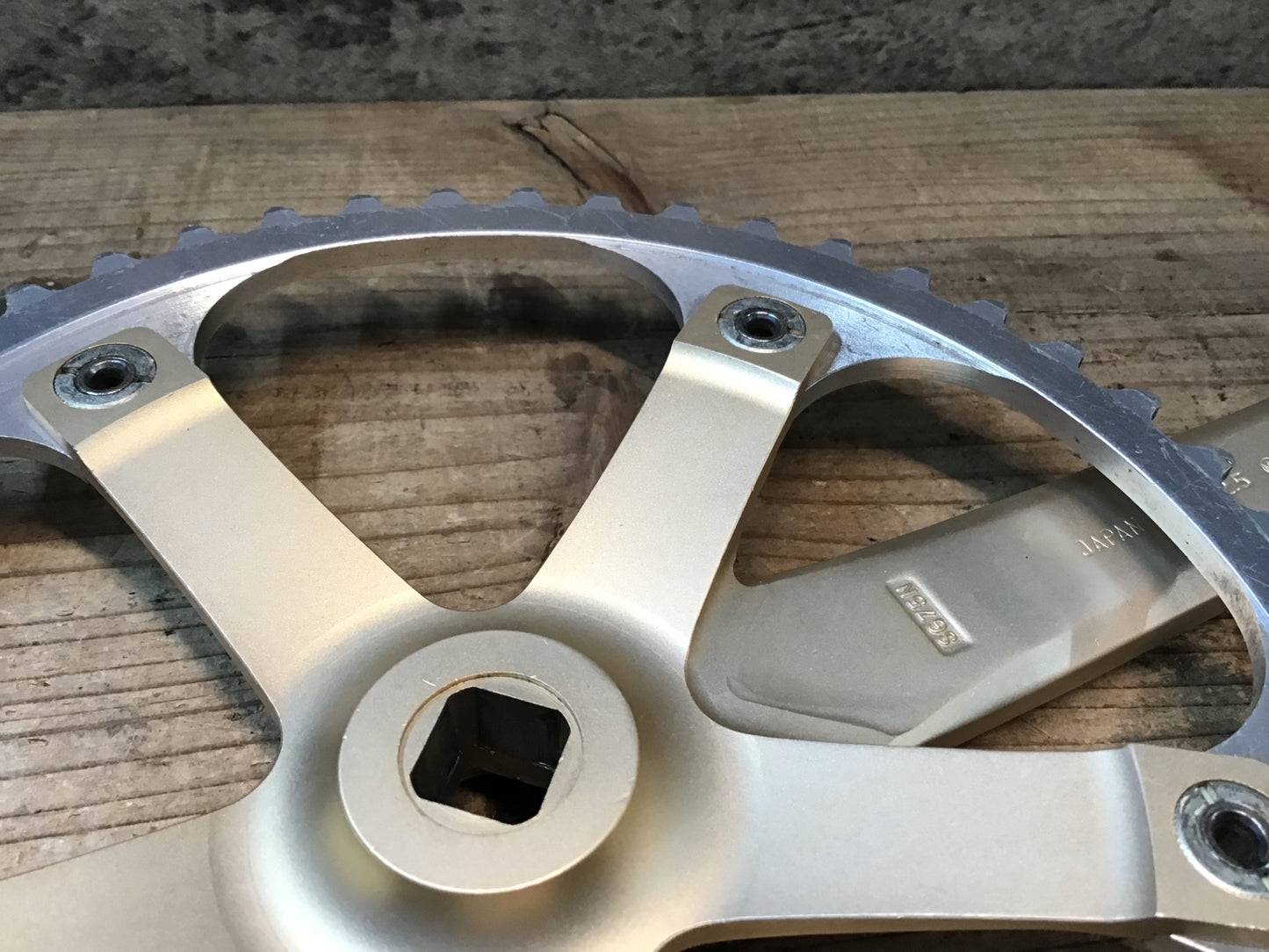 IK794 スギノ SUGINO ゴールド グランドマイティ SG75 GRAND MIGHTY クランクセット NJS 172.5cm PCD144 ピスト 競輪