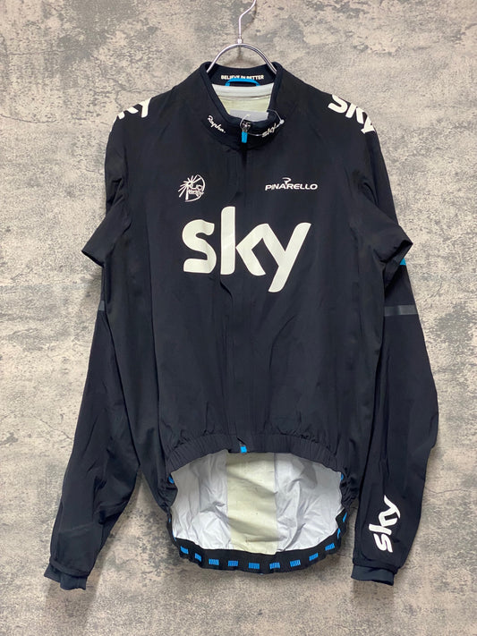 JC820 ラファ Rapha PRO TEAM 長袖 レインジャケット 黒 L TEAM sky ※汚れ