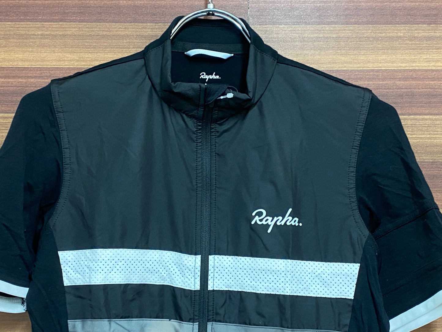 HU513 ラファ Rapha MEN'S SHORT SLEEVE WINDBLOCK BREVET JERSEY 半袖 サイクルジャージ 黒 XS