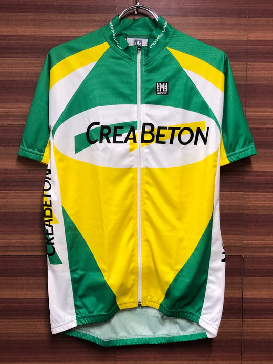 ID337 サンティーニ Santini 半袖サイクルジャージ 緑黄白 L Crea Beton