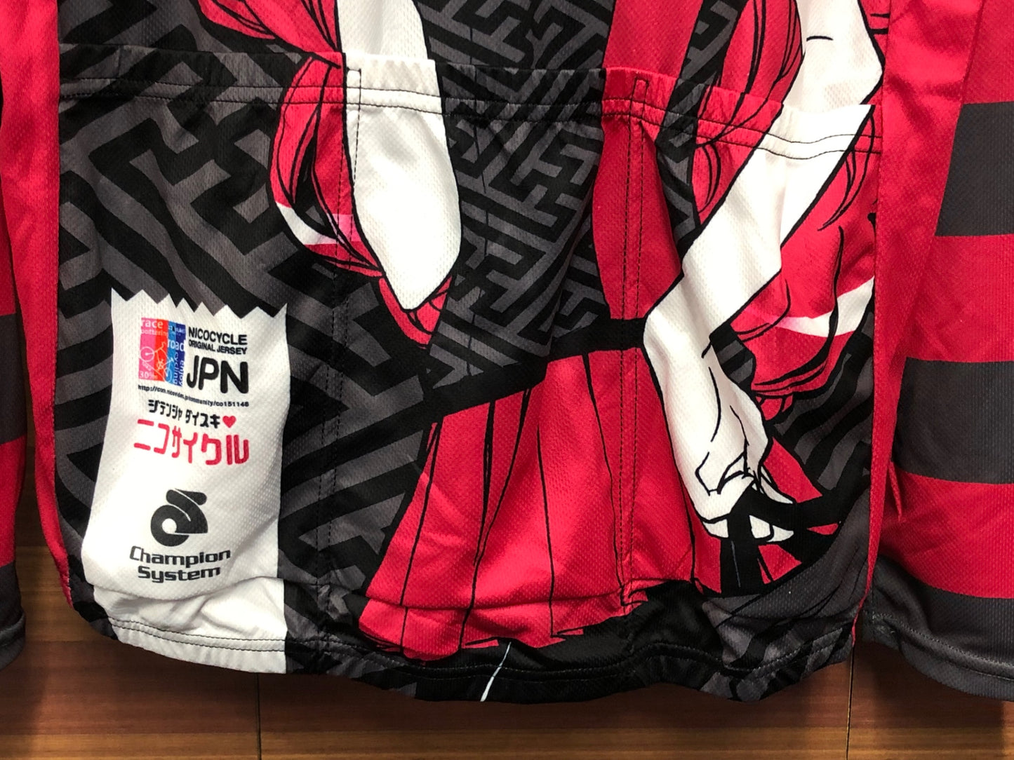 IS998 チャンピオンシステム Champion System 長袖 サイクルジャージ 黒 ピンク L