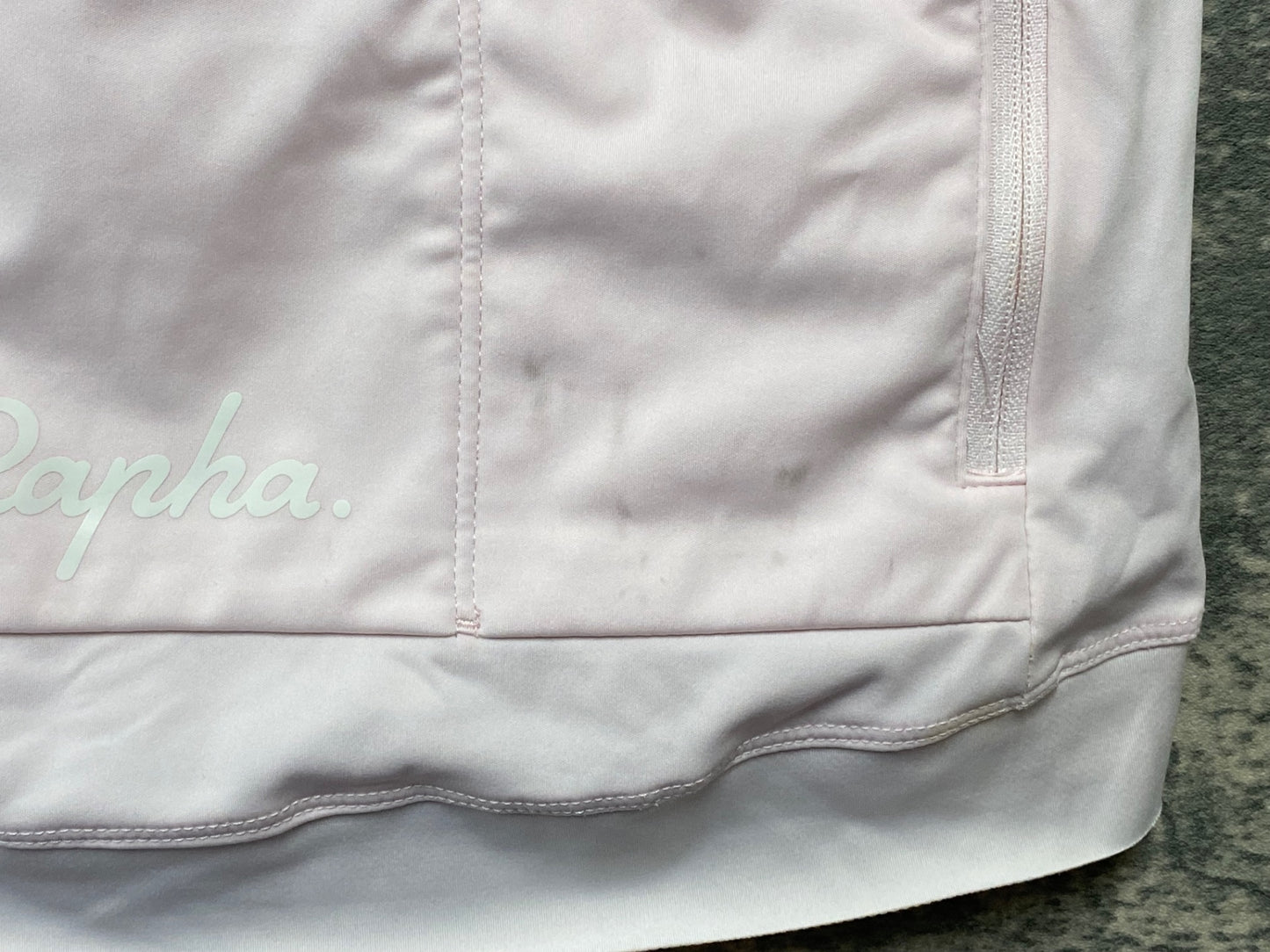 IO208 ラファ Rapha WOMEN'S CORE JERSEY 半袖サイクルジャージ ピンク XS ゴム伸び ほつれ スレあり
