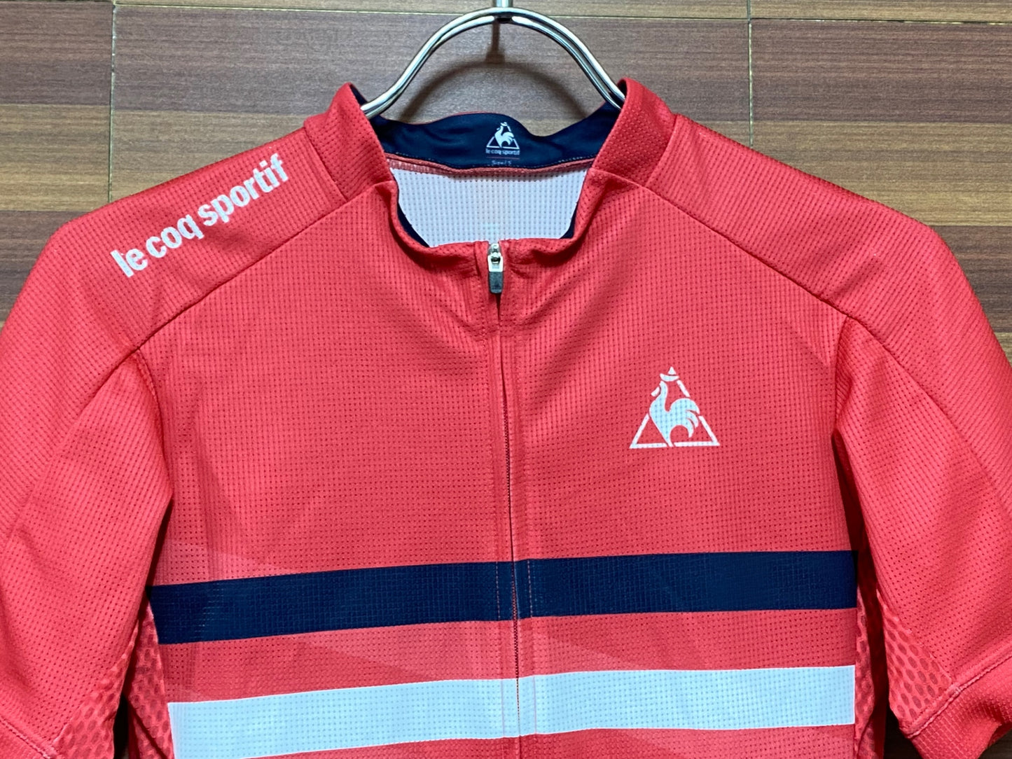 IH972 ルコック le coq sportif 半袖 サイクルジャージ S 赤 黒