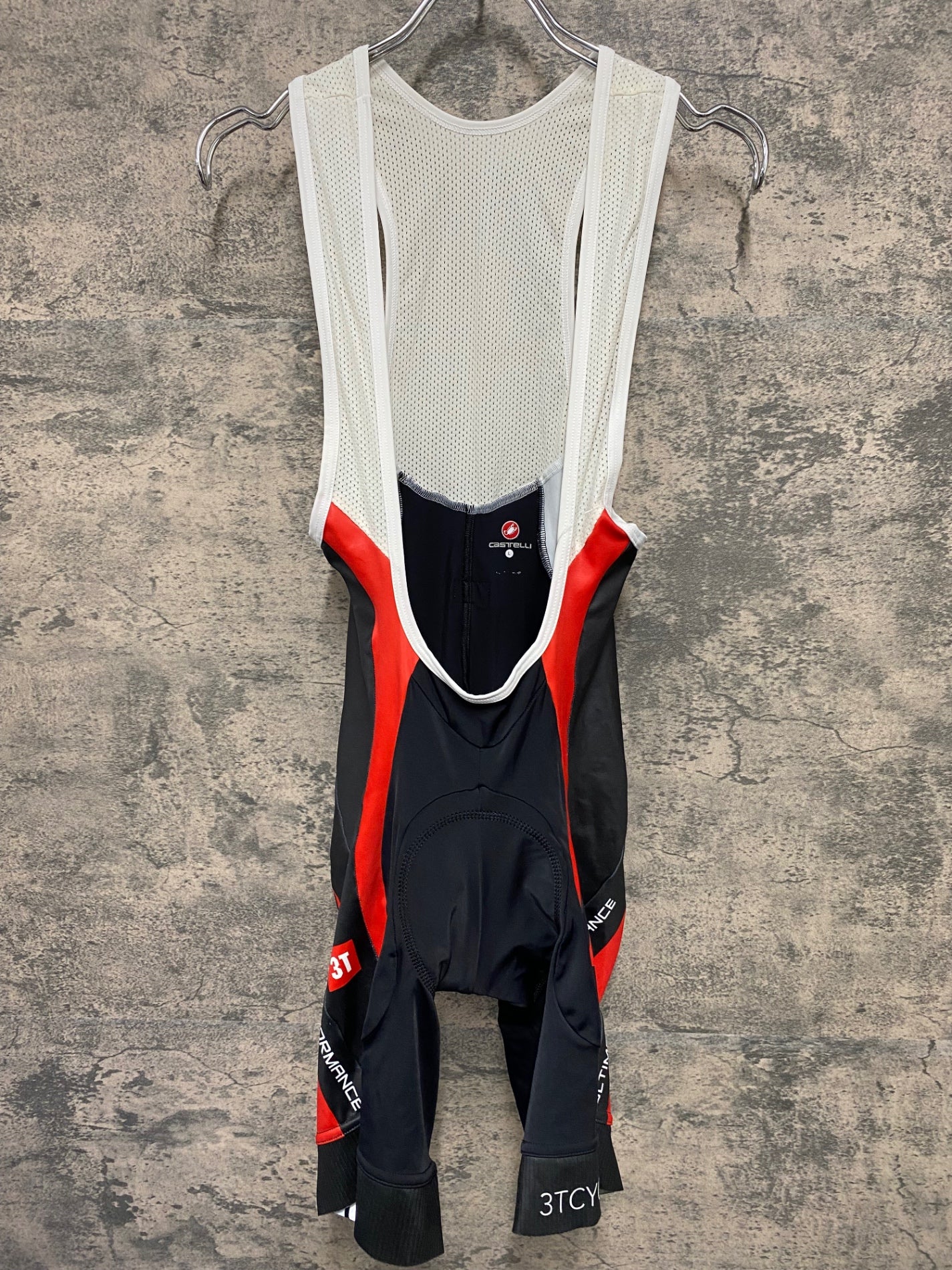 JB307 カステリ CASTELLI ビブショーツ 黒 白 L