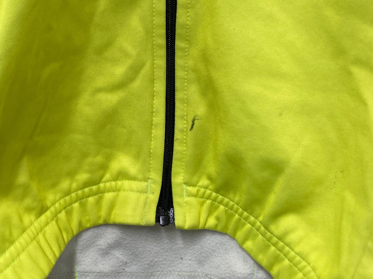 IO737 カステリ CASTELLI 長袖 サイクルジャージ 黄 S 裏起毛 ※汚れ