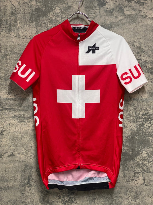 JB908 アソス ASSOS LTD EDITION TOKYO 2020 SWISS 半袖 サイクルジャージ 赤 白 M