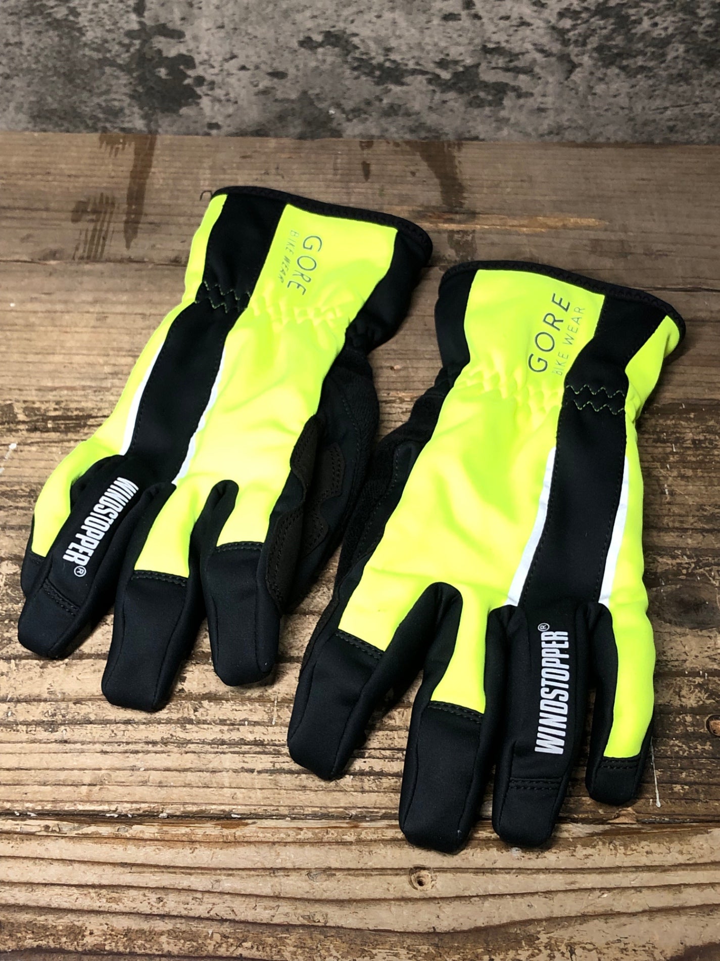 JC311 ゴア GORE BIKE WEAR WINDSTOPPER 裏起毛 長指 サイクルグローブ 黄 L