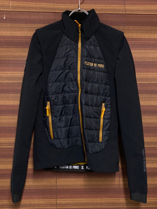 IQ746 プロトンドパリ PELOTON DE PARIS Atlas Puffy Jacket Gilet 2in1 Jacket 長袖 サイクルジャケット ジレ 黒 S ダウン 裏起毛