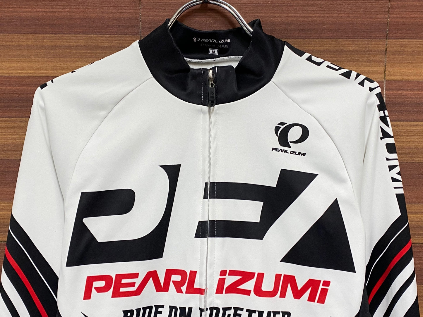 IN184 パールイズミ PEARL iZUMi 長袖 サイクルジャージ 白 黒 M 裏起毛