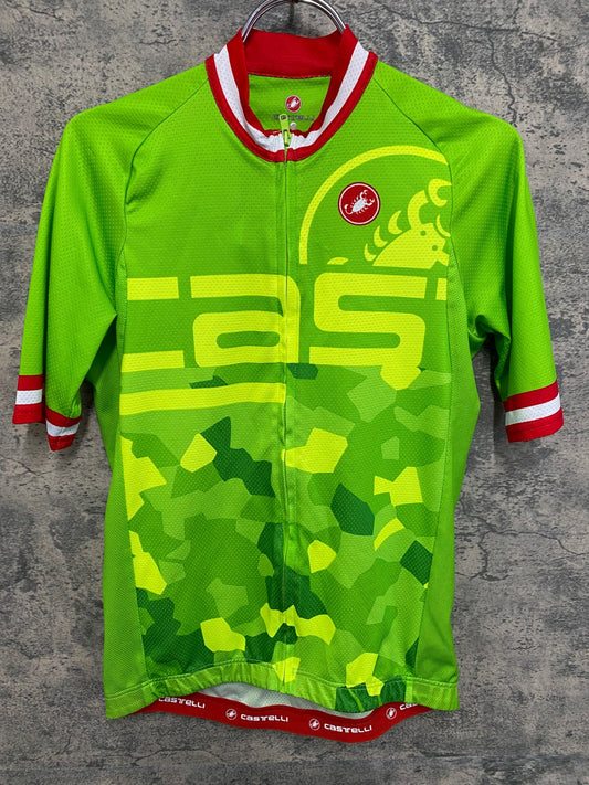 IY206 カステリ CASTELLI 半袖 サイクルジャージ 緑 M