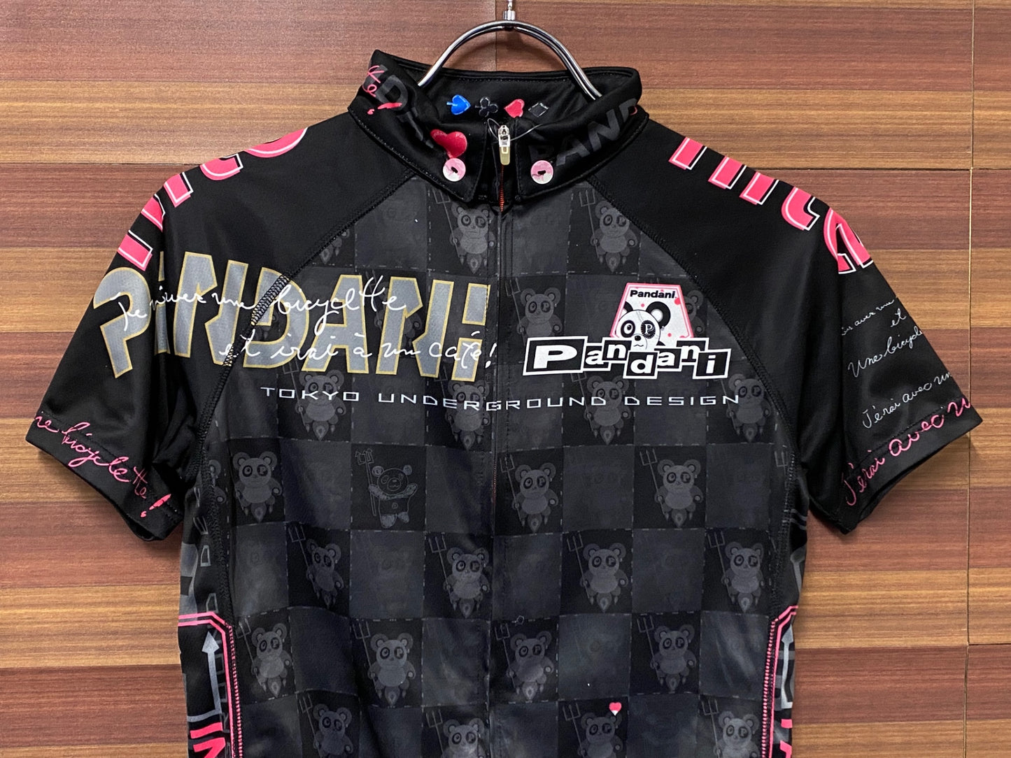 IT125 パンダーニ Pandani 半袖 サイクルジャージ 黒 XS