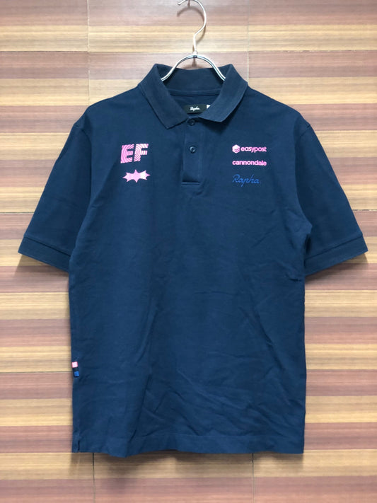 IM074 ラファ Rapha LOGO POLO 半袖 ポロシャツ 紺 S EF Education Easypost