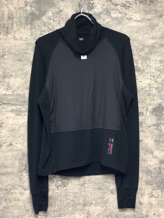 JB674 ラファ Rapha WINTER WINDBLOCK BASE LAYER 長袖 べースレイヤー 黒 XL 裏起毛