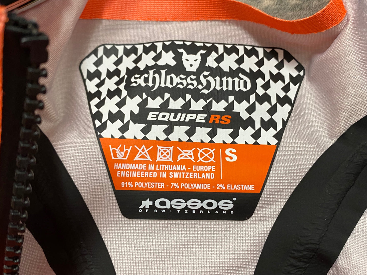 IZ127 アソス assos EQUIPE RS schlosshund Rain Jacket EVO 長袖 レインジャケット オレンジ 黒 S ※タグカット