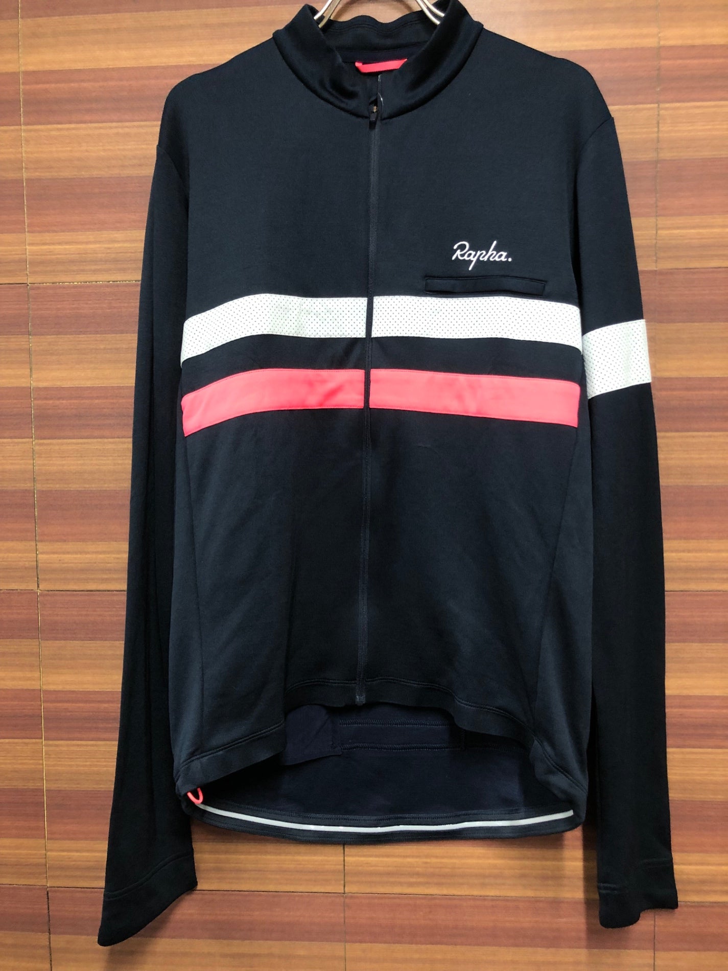 IB949 ラファ Rapha BREVET LONG SLEEVE JERSEY 長袖 サイクルジャージ 濃紺 XL