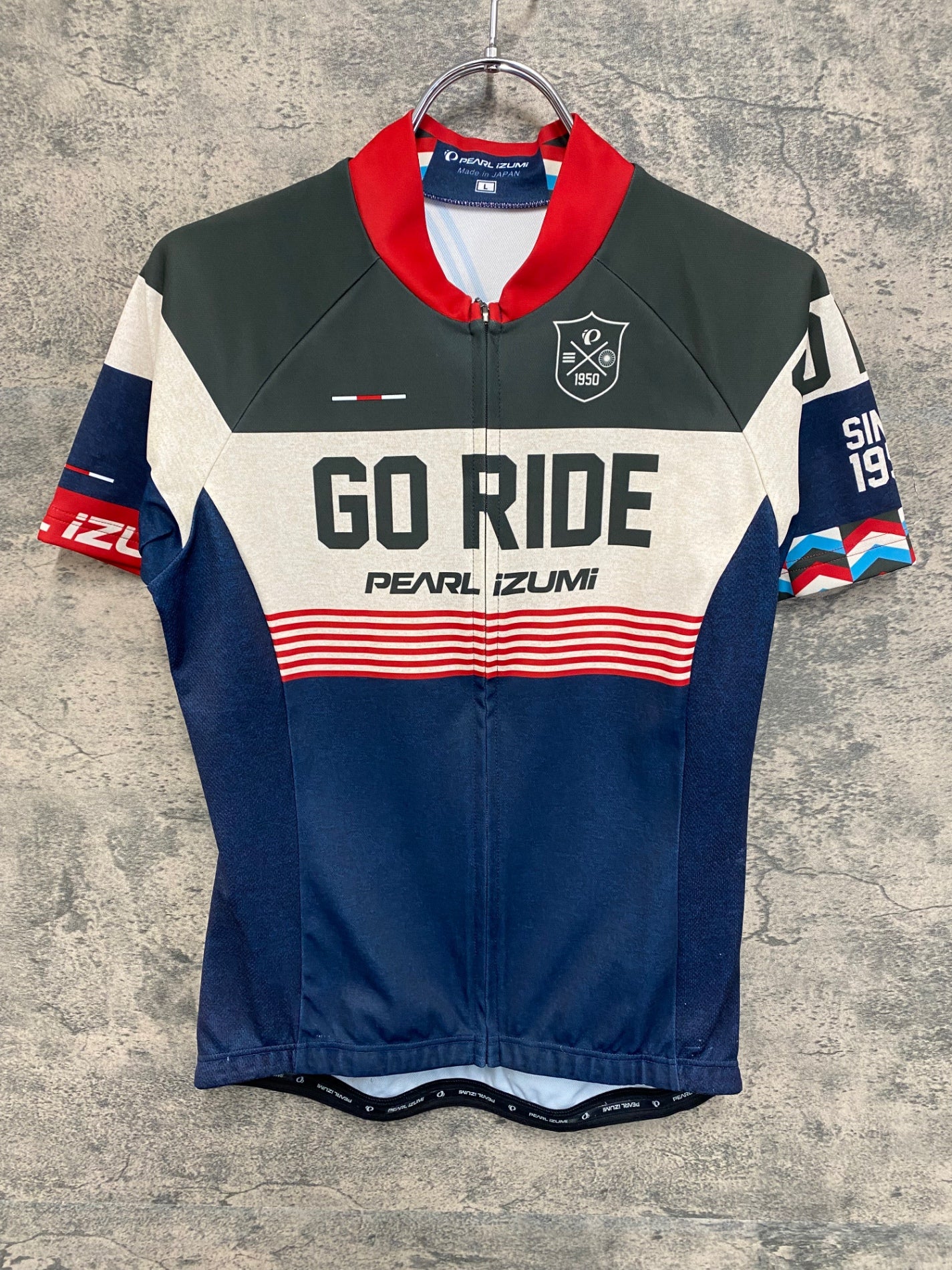 IX744 パールイズミ PEARL iZUMi 半袖サイクルジャージ グレー白 L