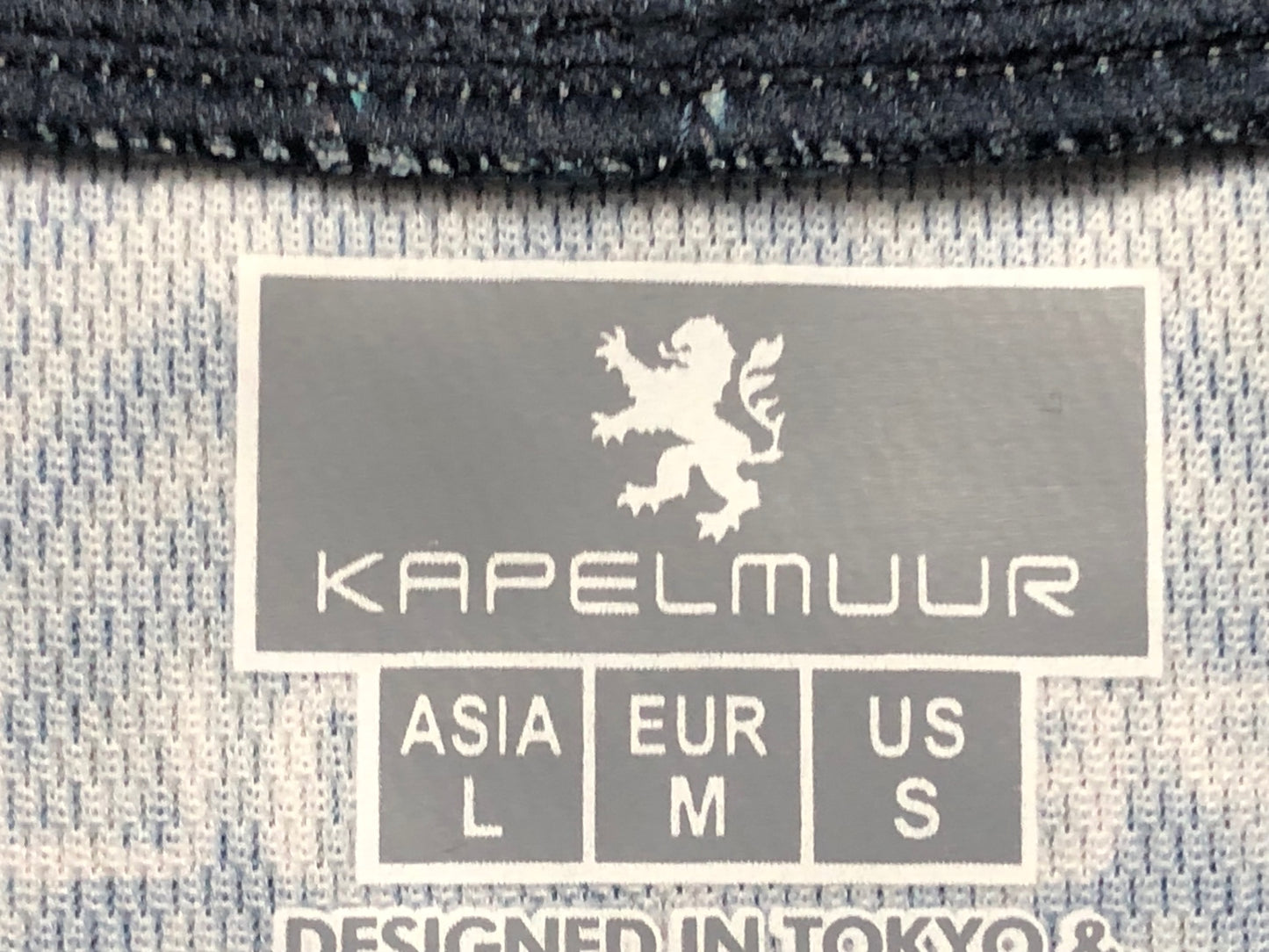 IT188 カペルミュール KAPELMUUR 半袖 サイクルジャージ 紺 グレー ヘリンボーン柄 L
