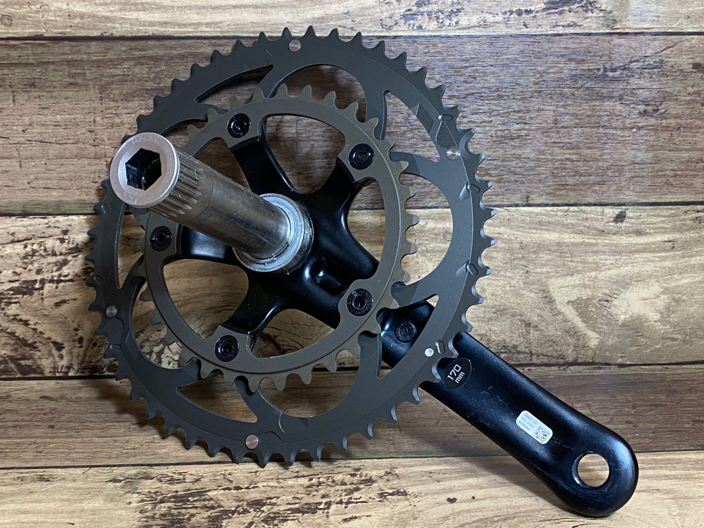 IC561 カンパニョーロ CAMPAGNOLO アテナ ATHENA クランクセット 50/34T 170mm パワートルク 黒 ※未使用品