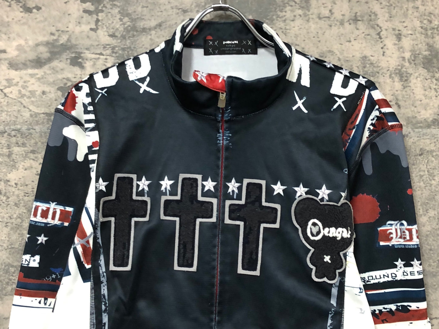 IY637 パンダーニ Pandani 長袖 サイクルジャケット 紺 白 L 裏起毛