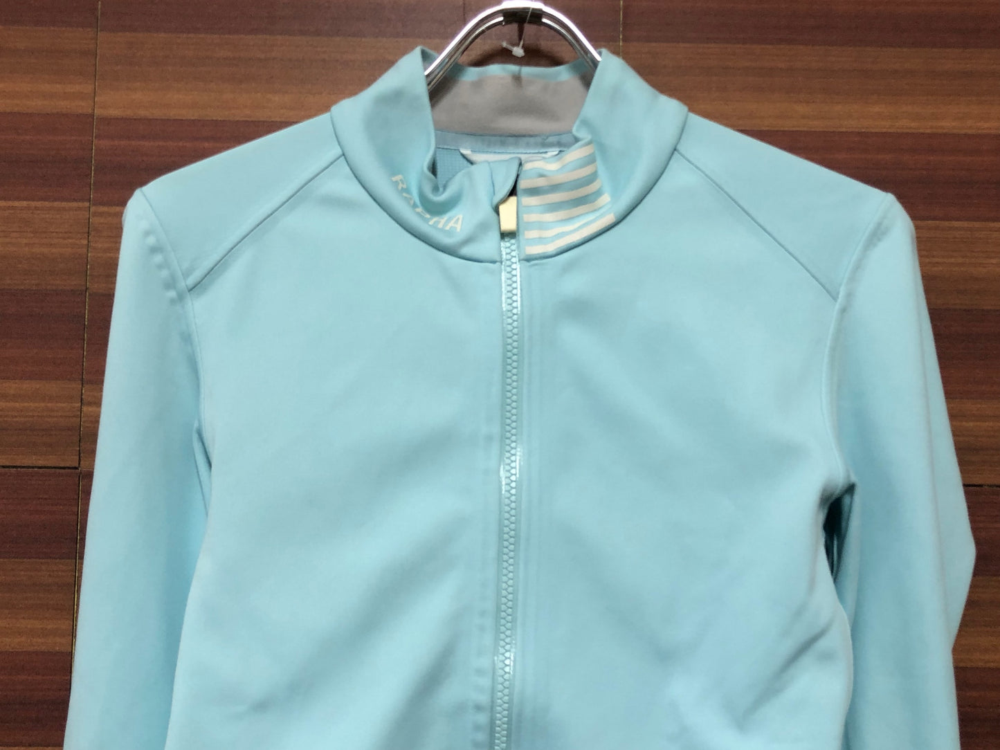 HT987 ラファ Rapha PRO TEAM SOFTSHELL JACKET 長袖 サイクルジャケット 水色 S 裏起毛 ※汚れ、擦れ