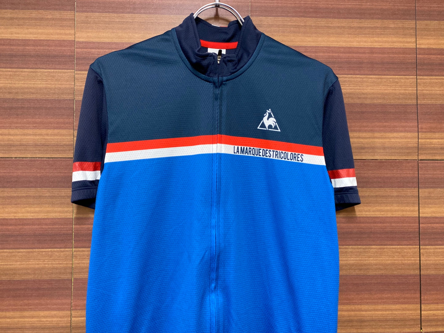 IE712 ルコックスポルティフ le coq sportif 半袖 サイクルジャージ 濃紺 水色 L