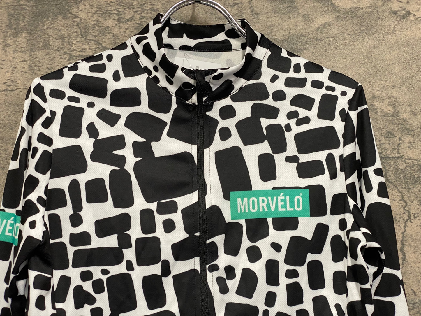 JA642 モーヴェロ MORVELO 長袖 サイクルジャージ 白 黒  S