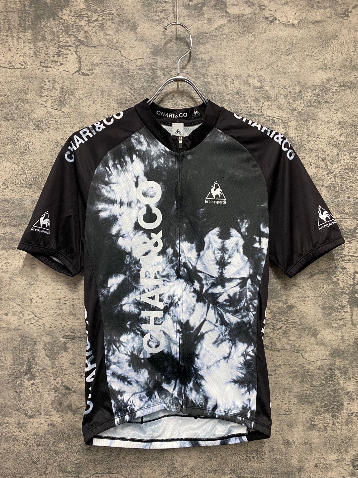 IY692 ルコックスポルティフ le coq sportif 半袖 サイクルジャージ 黒 L CHARI&CO