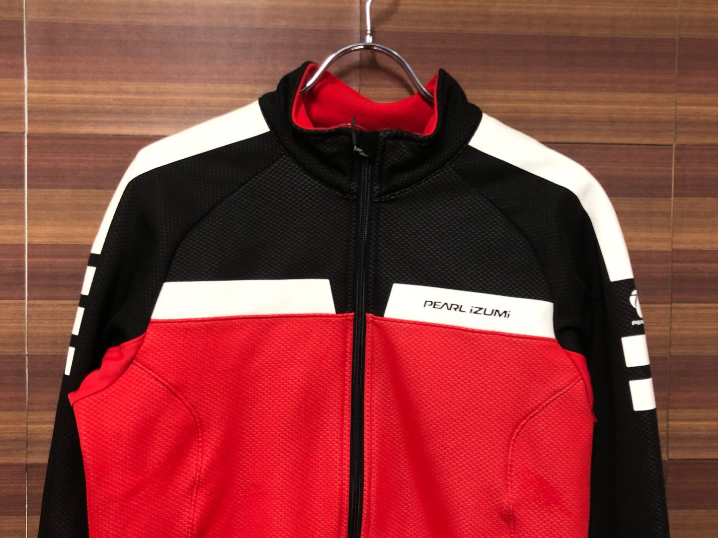 IS837 パールイズミ PEARLiZUMi WINDBRAKE 裏起毛 サイクルジャケット 赤黒 L