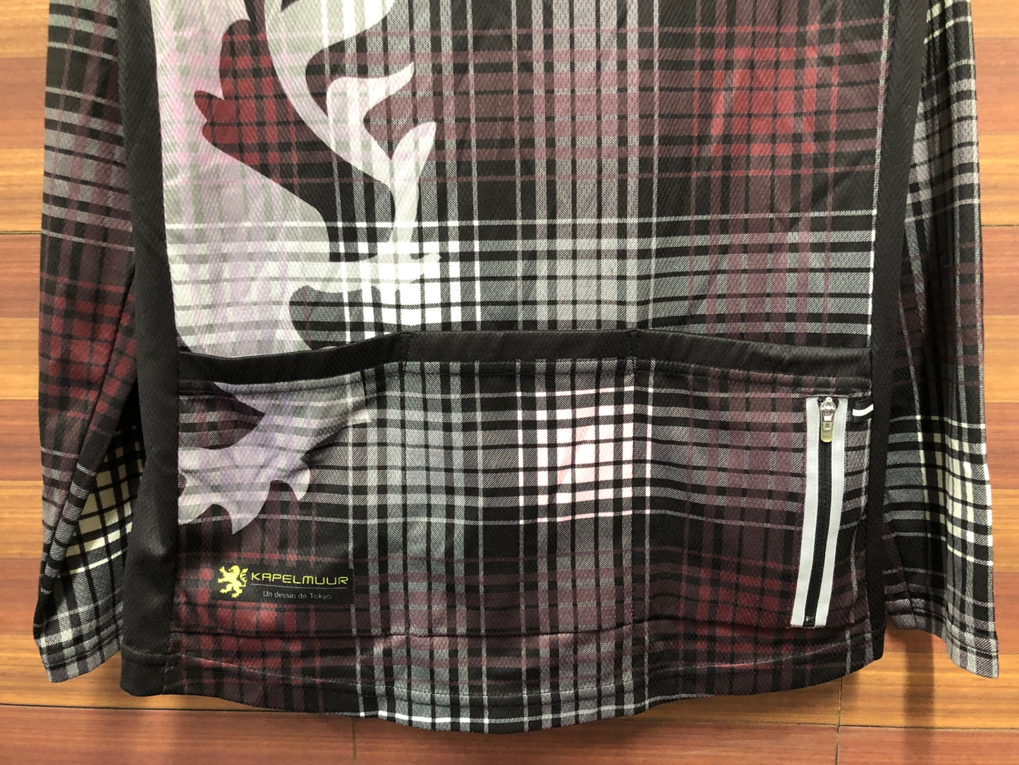 IR922 カペルミュール KAPELMUUR 長袖 サイクルジャージ 黒 白 紫 チェック柄 M