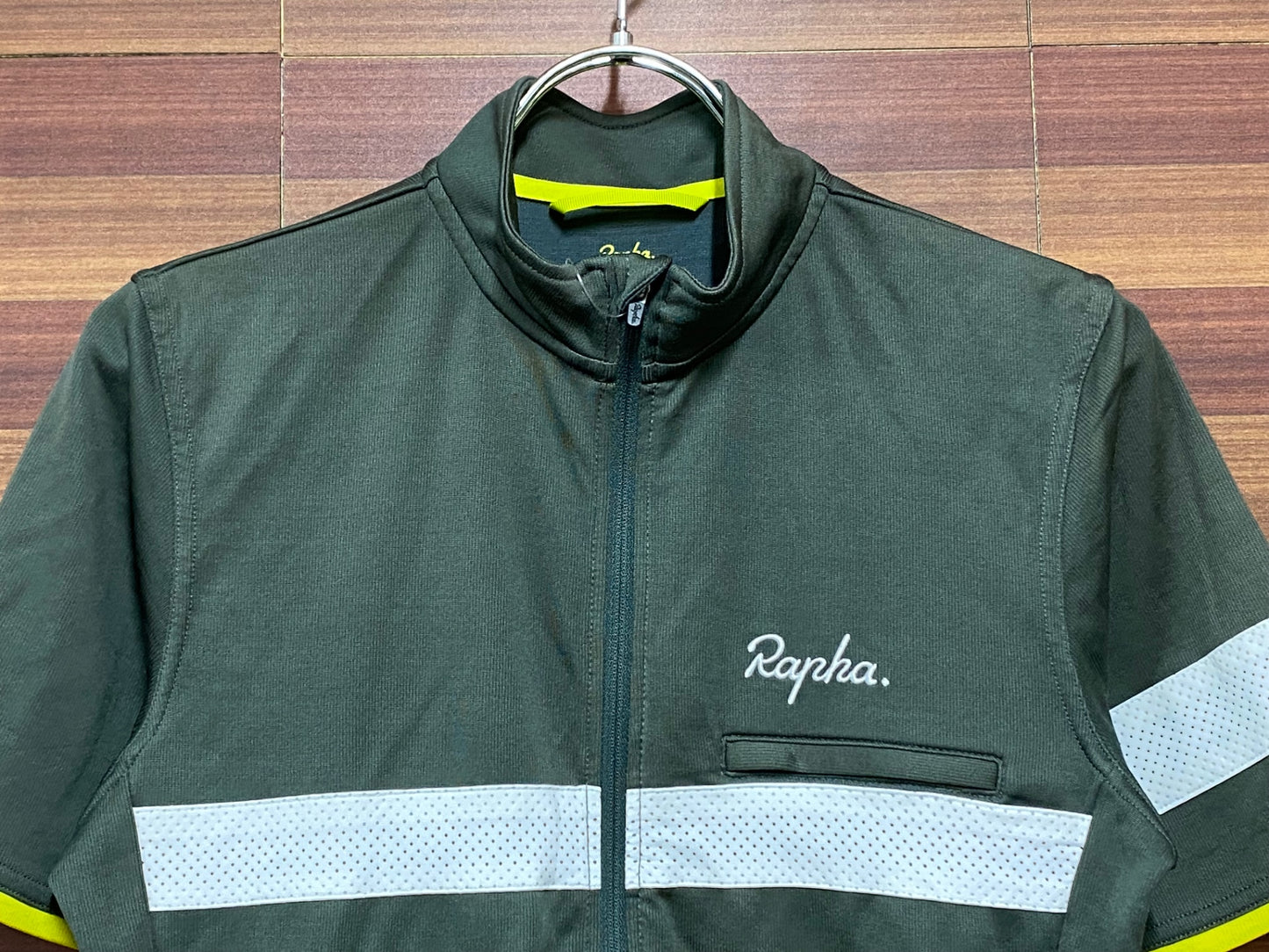 II614 ラファ Rapha BREVET JERSEY 半袖 サイクルジャージ 緑 S