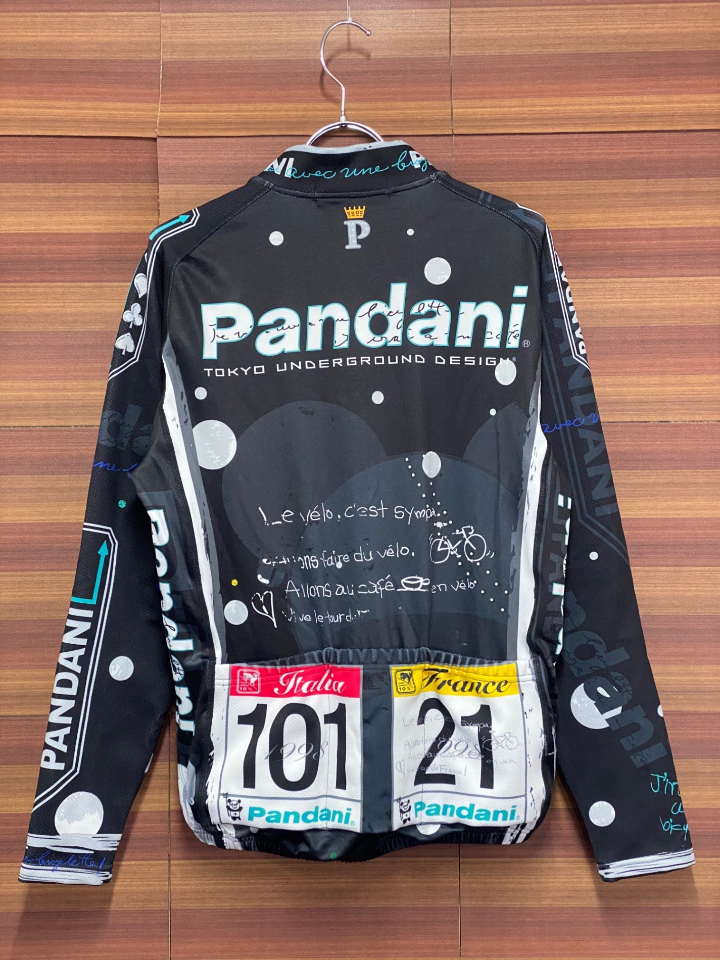 IT130 パンダーニ Pandani 長袖 サイクルジャケット 黒 M 裏起毛