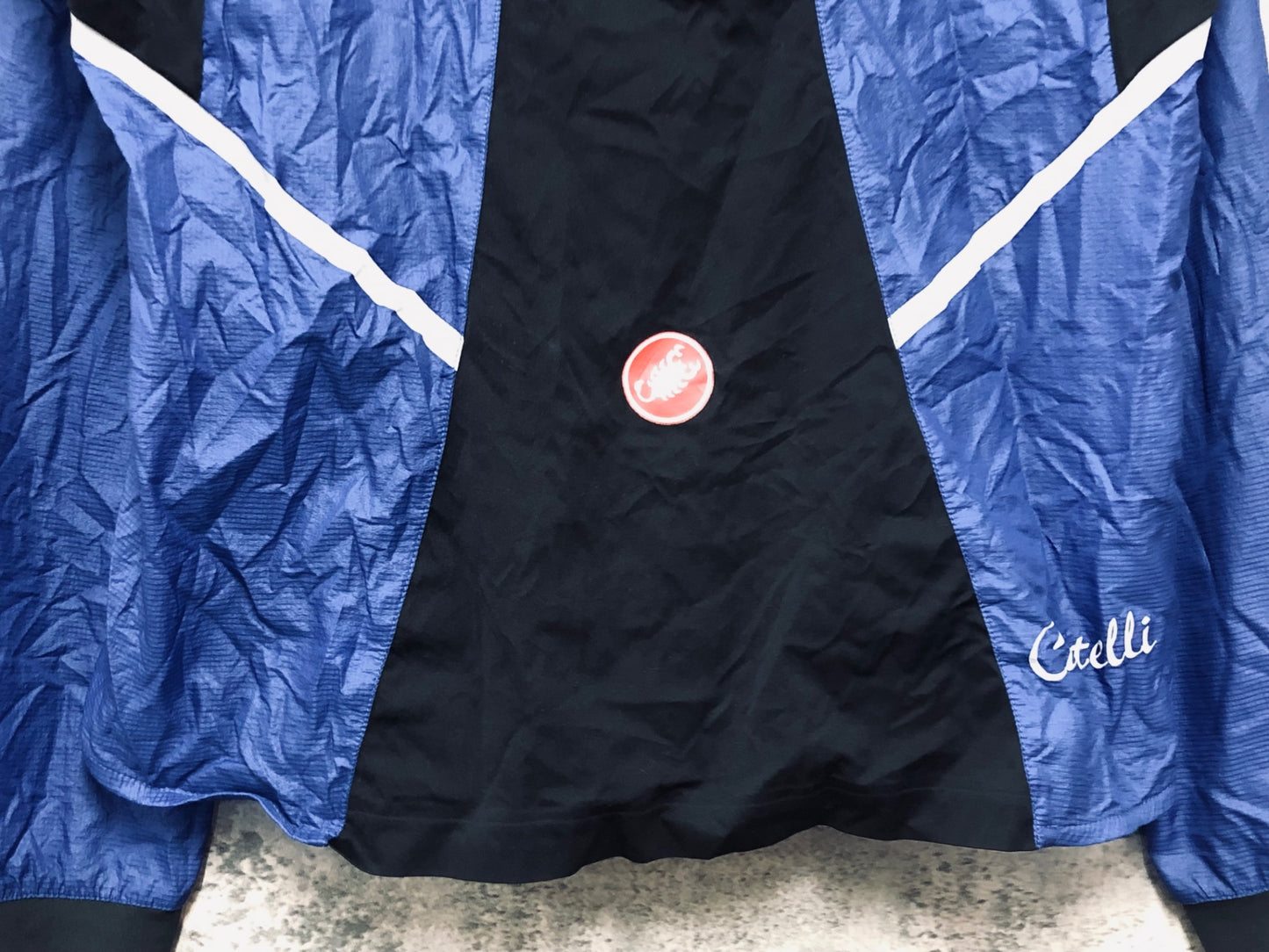 IY270 カステリ CASTELLI 長袖 ウィンドブレイカー 青 L