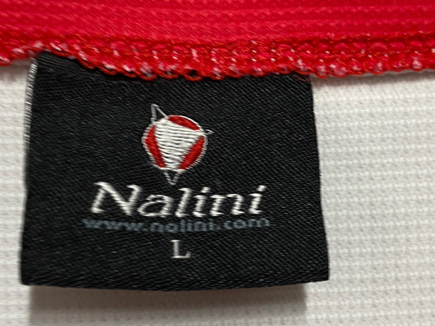 JB218 ナリーニ Nalini 長袖 サイクルジャージ 白 赤 L ※シミ