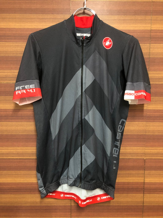 IF305 カステリ CASTELLI FREE AR4.1 半袖サイクルジャージ グレー L ほつれ スレ