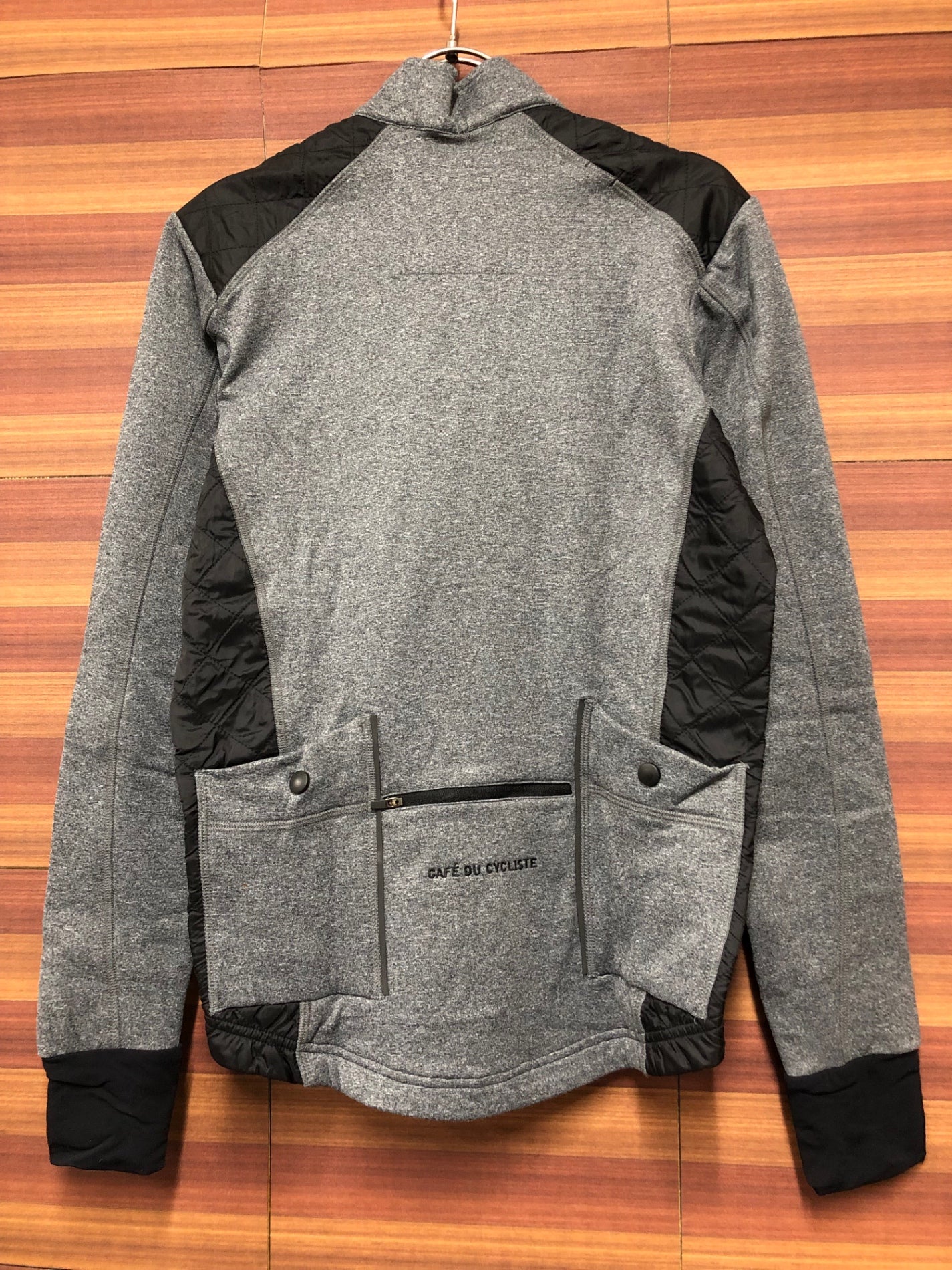 IO710 カフェドシクリステ CAFE DU CYCLISTE Heidi Man 長袖 サイクルジャージ 黒 グレー S 裏起毛