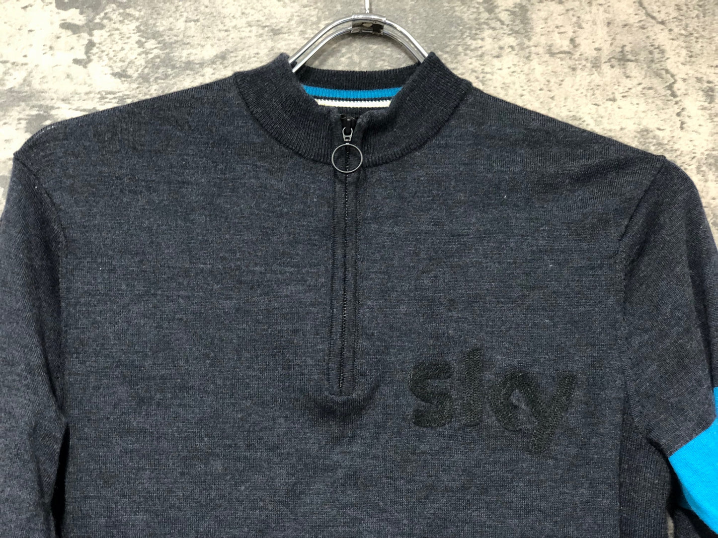 JC806 ラファ Rapha LONG SLEEVE MERINO JERSEY 長袖 サイクルジャージ 黒 S TEAM sky