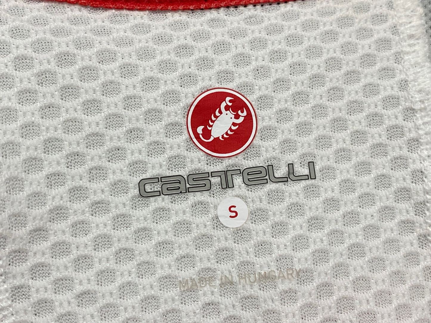 IZ474 カステリ CASTELLI 半袖 サイクルジャージ 白 黒 S