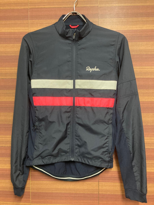 HW639 ラファ Rapha LONG SLEEVE BREVET WINDBLOCK JERSEY 長袖 サイクルジャケット 紺 S