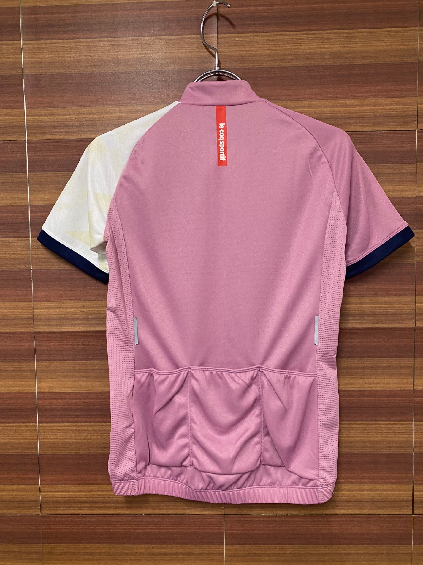 IQ196 ルコックスポルティフ le coq sportif 半袖 サイクルジャージ ピンク 白 レディース S