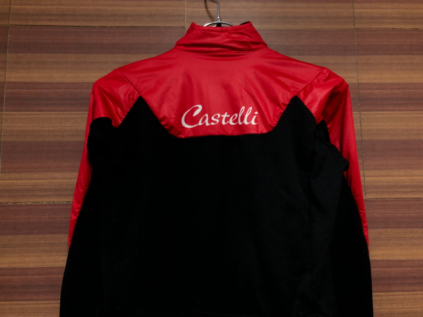 IJ196 カステリ CASTELLI ROSSO CORSA 長袖 サイクルジャケット 赤 黒 XS 裏起毛