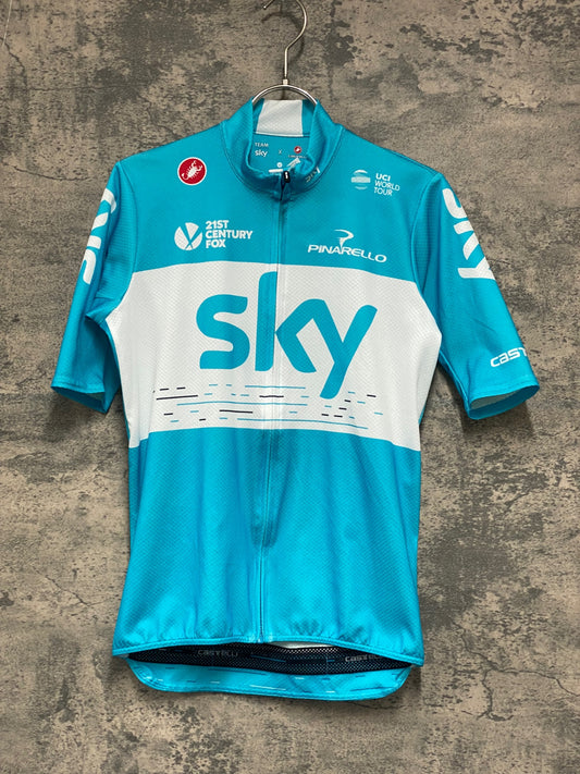 JC801 カステリ CASTELLI PODIO JERSEY 半袖 サイクルジャージ 水色 M TEAM sky