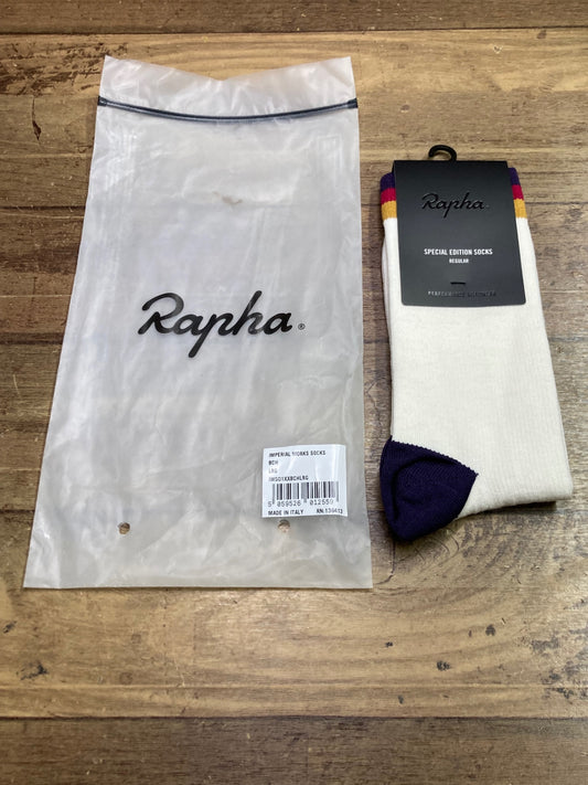 IJ601 ラファ Rapha IMPERIAL WORKS SOCKS サイクルソックス 白 L