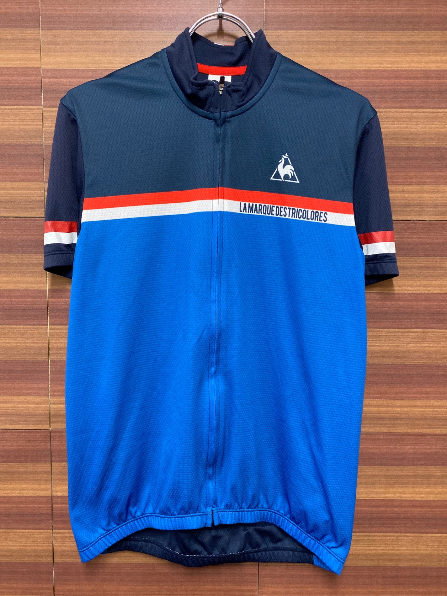 IE712 ルコックスポルティフ le coq sportif 半袖 サイクルジャージ 濃紺 水色 L