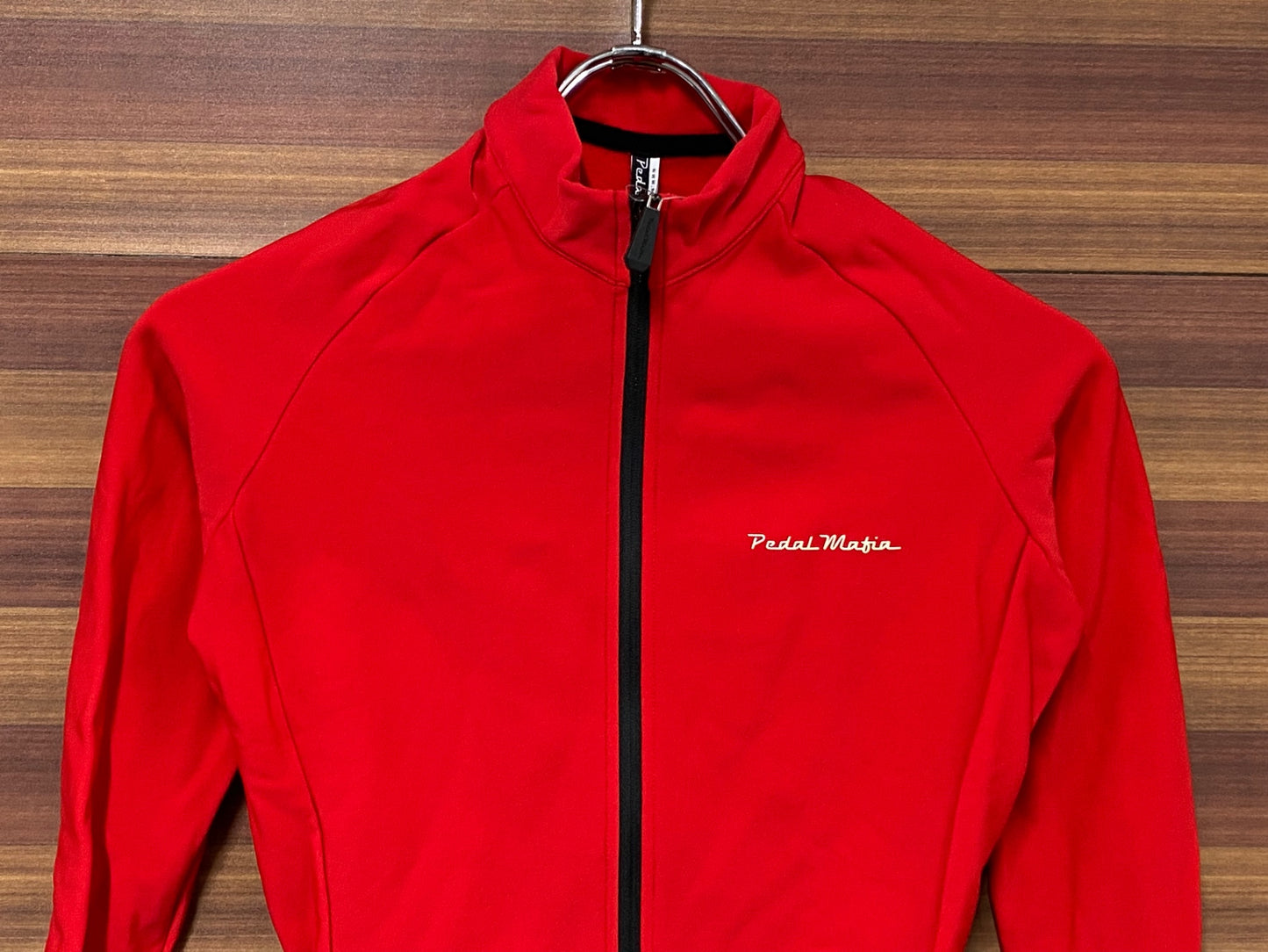 IR085 ペダルマフィア Pedal Mafia 長袖 サイクルジャージ 赤 レディース 2XS 裏起毛