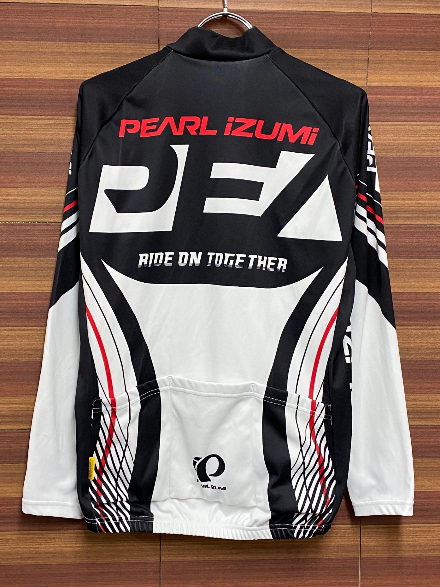 IN184 パールイズミ PEARL iZUMi 長袖 サイクルジャージ 白 黒 M 裏起毛